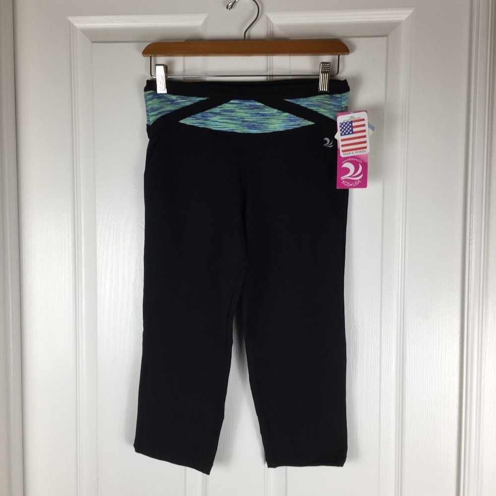 KOS Turquoise and Black Capri Legging
